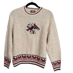 NWOT Cabela’s cotton knit bird sweater